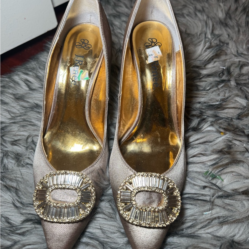 Elegant Women's Shoes with Embellished Buckle J. Renee Heels